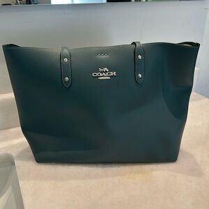 Coach dark Turquoise Town Tote - never used